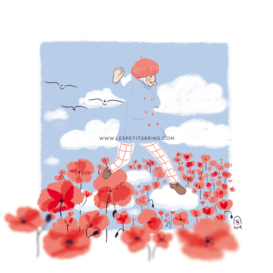 Illustration Jeunesse Grandir Sur Champ De Coquelicots Les Petits Brins D Isabelle Illustrations Jeunesse